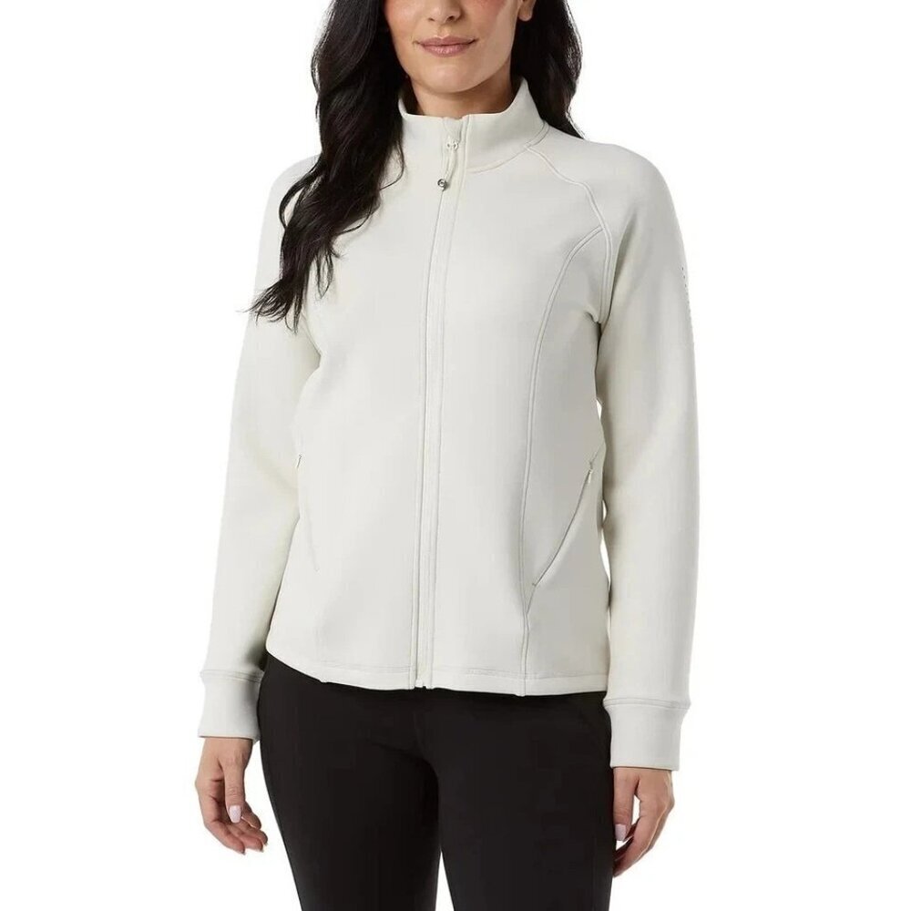 32 Degrees Heat Women's XXL Full Zip Beige Scuba Sweatshirt M0731